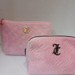 Juicy Couture - Set ot 2 Light Pink Velour Makeup Bags